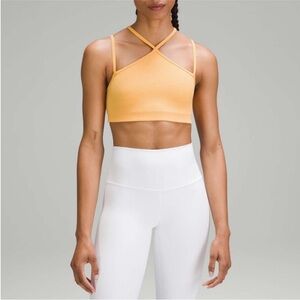 Lululemon Flow Y Orange Nulu Bra Size 4 Padded